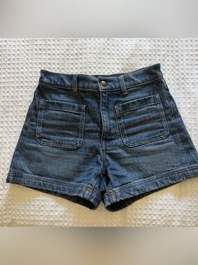 Madewell: High-Rise Dark Blue Denim Women’s Shorts
